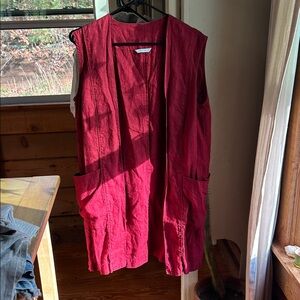 Linenfox Deep Red Linen Top